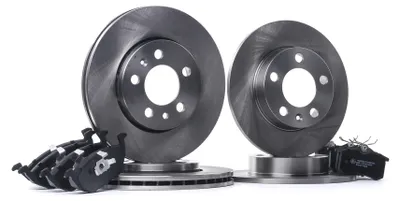 Produktbild von RIDEX Bremsenset Vorne Hinten Bremsscheiben Beläge Satz für VW Golf IV Schrägheck (1J1) 256 230,0mm