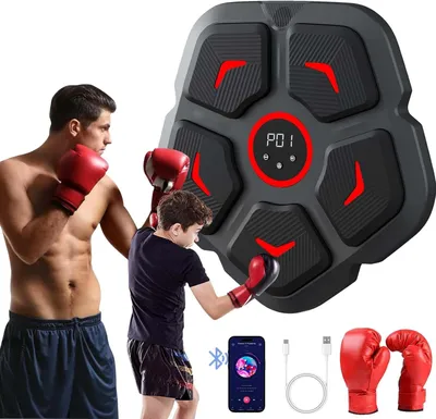 Produktbild von Boxmaschine mit Musik, Bluetooth Musikboxmaschine, 9 Geschwindigkeiten einstellbar, Wandmontierte Boxmaschine, perfekt für Heimfitness und Stressabbau