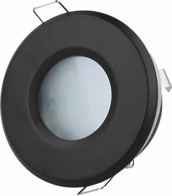 Produktbild von LED Line IP65 Deckenleuchte Einbaurahmen 83Ø Wasserdicht Einbaustrahler Spot Rund Schwarz aus Aluminium mit Fassung GU10 5W Leuchtmittel Neutralweiß
