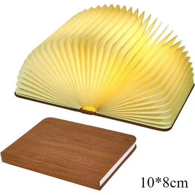 Imagen del producto de Lámpara de lectura LED 3D, recargable por USB, con imán, plegable y con 3 colores de luz