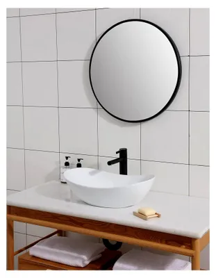 Produktbild von Waschbecken 52x32x14 cm Aufsatzwaschbecken Keramik Weiß Rund Design