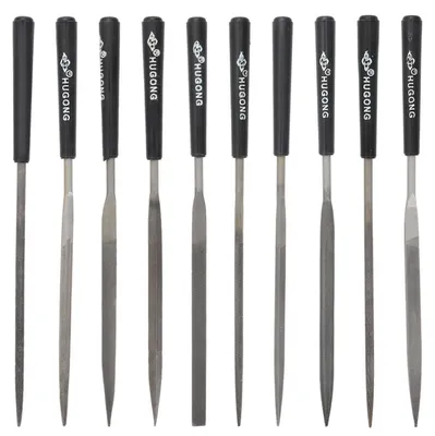Produktbild von Nadelfeilen Set 10 Stück Mini Diamantfeilen für Holz, Metall, Kunststoff 140 mm