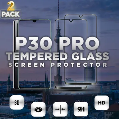 Produktbild von 2-Pack Huawei P30 Pro Displayschutzfolie - Gehärtetes Glas 9H - Super Qualität 3D