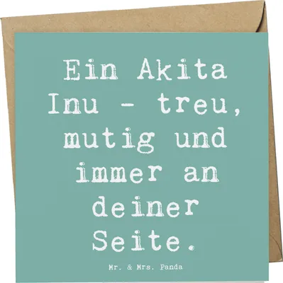 Produktbild von Mr. & Mrs. Panda Grußkarte Spruch Akita Inu Freund - Meeresbrise - Geschenk, Hunderassen, starke Hunde, bedingungslose Unterstützung, Glückwunschkarte, Hundezucht