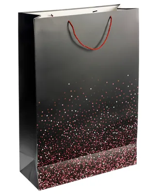 Obrázok produktu pre Dekoratívne darčekové tašky 50 x 70 x 20 cm na narodeniny – s bordovými hviezdami