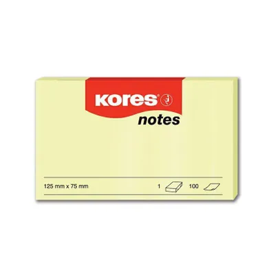 Zdjęcie produktu dla Kores N46125 Kores Haftnotizen "notes", 125 x 75 mm, blanko, gelb