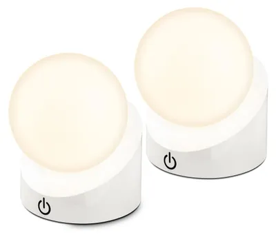 Produktbild von Briloner Sora Mini LED Tischlampe kabellos IP54, 2er Set, Dimmbar, Touch, Kabellos, Spritzwasser- und Staubschutz, Weiß, 10 x 8 x 9 cm