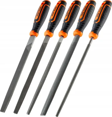 Immagine prodotto di Set di 5 lime per metallo 200 mm in acciaio T10 Polax