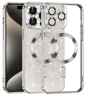 Zdjęcie produktu dla Techsuit Glitter MagSafe etui na iPhone 15 Pro Max - srebrne (Silver)