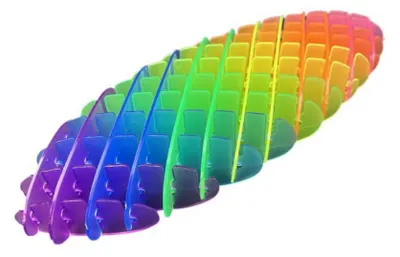 Image de Jouet Fidget Arc-en-ciel Transparent Anti-stress Coloré Flexible 12cm