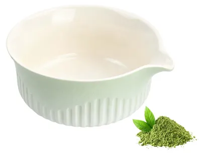 Keramik-Matcha-Schale mit Ausgießer, 620 ml, Grün
