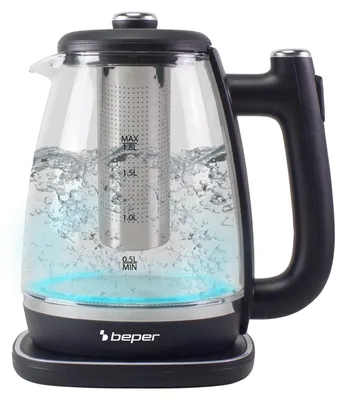 Glaskocher 1,8L mit Filter, 360° Basis, 2200W
