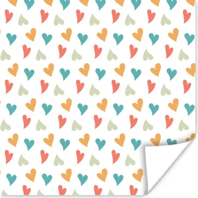Produktbild von MuchoWow® Poster Herz - Design - Orange 50x50 cm - Wohnzimmerdekoration