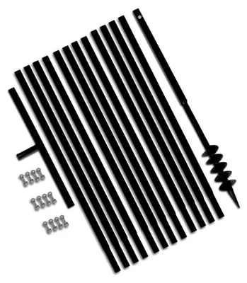 Produktbild von Erdbohrer mit Griff 80 mm und Verlängerungsrohr 13 m aus Stahl