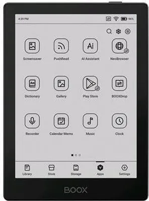 Image de ONYX BOOX GO 6, E-book, 6" Carta 1300, 32GB, Bluetooth, Android 12, écran E-ink, noir