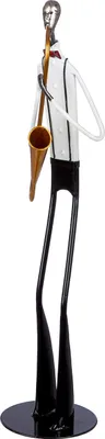 Zdjęcie produktu dla Gilde Figur, "Jazzband", Saxophon, Metall, schwarz, weiß, VE 2, L. 10 cm, B. 10.5 cm, H. 41 cm 51862 4063387518625
