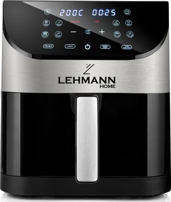 Produktbild von Lehmann 6L Heißluftfritteuse mit Sichtfenster, 1500 W Friteuse Heissluft mit 10 Programmen, ohne Öl, 76-200°C Airfryer, Timer und Touch-Display