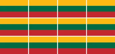 Produktbild von Mini Aufkleber Set - Pack glatt - 50x31mm - selbstklebender Sticker - Litauen - Flagge / Banner / Standarte fürs Auto, Büro, zu Hause und die Schule - 12 Stück