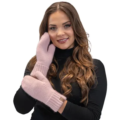 Image de Vivisence Gants à double doigt pour femmes Gants chauds d'hiver Accecoires 7015R, rose poudré, taille unique