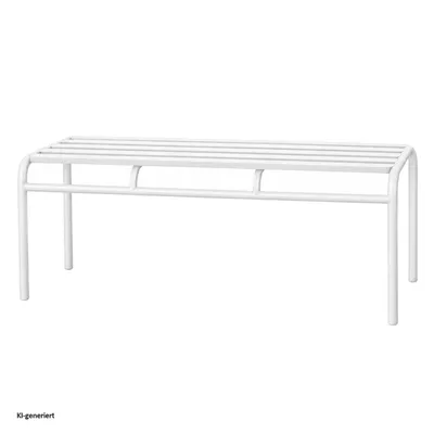 Produktbild von Bank Celia Basic, robust, Metall, Weiß, 105x45x38 cm, für überdachten Außenbereich