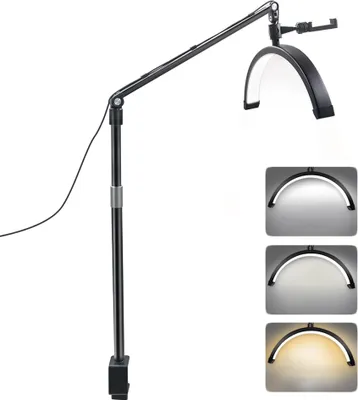 Obrázek produktu pro ANDOER 36W LED video světlo Half Moon Filling Light Dvoubarevné světlo 3200K-5600K Stmívatelné 10stupňové nastavení jasu s dálkovým ovládáním