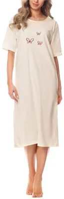 Produktbild von Merry Style Damen Kurzarm Nachthemd 91LW1 (Ecru (Kurzarm), 42 (Herstellergröße: XL))