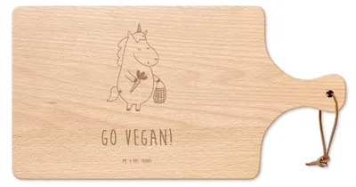 Produktbild von Mr. & Mrs. Panda Holzbrett Einhorn Vegan - Transparent - Geschenk, Veganer, Rohkost, Frühstücksbrettchen, Gesund essen, Leben, Schneidebrett, Brett, Unicorn, schneidbrett