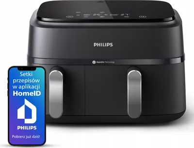 Philips Ovi 9L Airfryer Na351 - 2750W Doppelkammerfriteuse Ohne Fett
