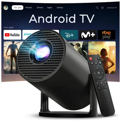Image de Vidéoprojecteur portable - 4K - Android 14 - 200 ANSI lumens - Wifi 6 - Bluetooth 5.4