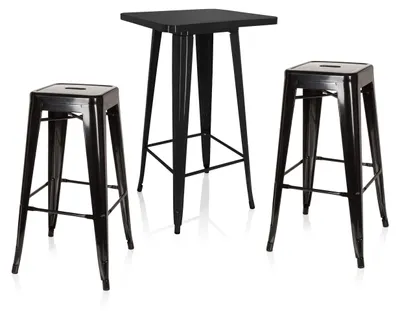 Obrázok produktu pre hjh OFFICE Bar-Set Vantaggio: Súprava barových stoličiek, model "Vantaggio", bez podrúk, kovová konštrukcia