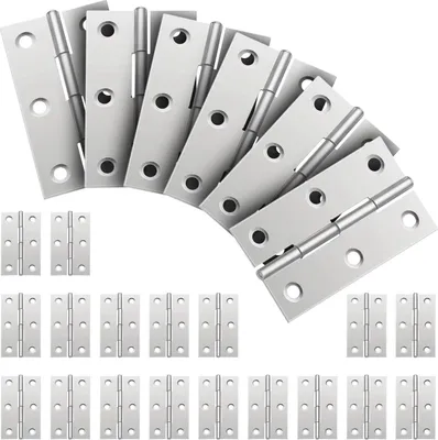 Produktbild von 24 Stück Edelstahl Scharniere Steckverbinder,Scharnier Edelstahl, Türscharnier Schaniere Klappbar, Scharniere Klein Klavierband Scharnier Für Wohnmöbel Hardware Schrank Schrank Tür Schublade