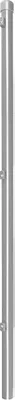A vertical shot of a metal fence post with horizontal bands of light and shadow.