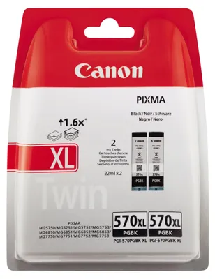 Image de Canon PGI-570PGBK XL Twin Pack - pack de 2 - 22 ml