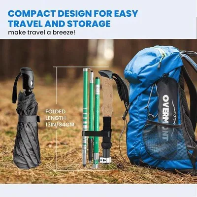 Immagine prodotto di Bastoncini da trekking Famanu, in carbonio, ultraleggeri, pieghevoli, regolabili, da 105 a 125 cm - confezione da 2 con accessori per tutti i terreni