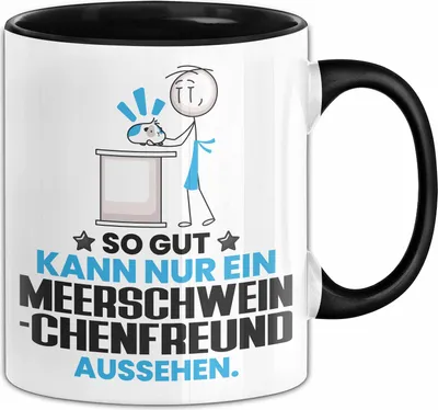 Produktbild von Meerschweinchenfreund Geschenk Tasse So Gut Kann Nur Ein Meerschweinchenfreund Aussehen Geschenkidee Kaffee-Becher (Schwarz)