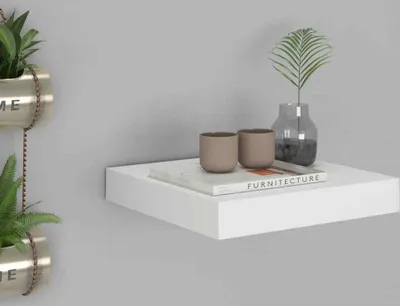 Produktbild von vidaXL Pływająca półka ścienna biała 23x23,5x3,8 cm MDF