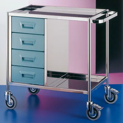 Produktbild von Servocomfort Gerätewagen, Praxiswagen, 4 Schubladen, Edelstahl, 4 Lenkrollen