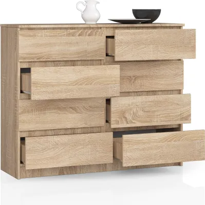 Obrázek produktu pro BDW, komoda s 8 zásuvkami, 120x99x40 cm, spousta úložného prostoru, dub Sonoma