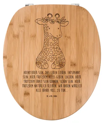 Produktbild von Mr. & Mrs. Panda WC Sitz Giraffe Blumenkranz - Transparent - Geschenk, Afrika, Abenteurer, Mit Motiv, Toilettendeckel, WC-Brille, Selbstliebe, Freundin, Klodeckel