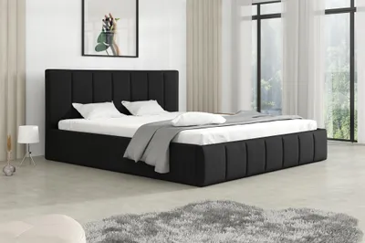 Produktbild von Polsterbett Doppelbett DETROIT 120x200cm Stoff Magic Velvet Schwarz