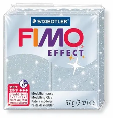 Produktbild von 6 Stück FIMO Hobby 8010-812, Modellierfarbe, FIMO Effekt, Silber, glitzernd