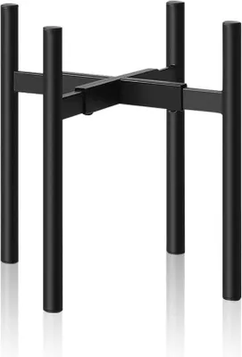 Image de Support pour plantes réglable, en métal noir, robuste