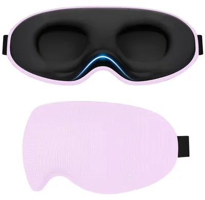 Image de Masque de sommeil pour les personnes dormant sur le côté, pour femmes et hommes, conception 3D améliorée, masque de sommeil confortable avec élastique réglable, doux pour la peau, opaque, masque ergonomique pour dormir, voyager, etc. – Violet