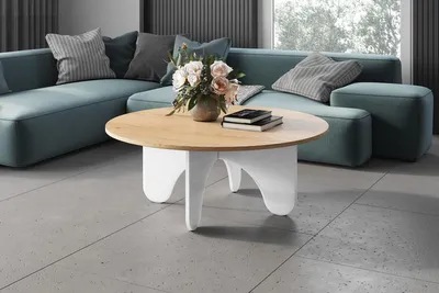 Produktbild von Design Couchtisch HRL-111 Hochglanz Wohnzimmertisch Highgloss Rund Tisch ⌀100 cm x 40 cm