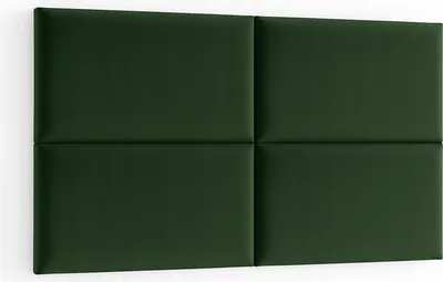 Produktbild von Komvortowy | Polsterpaneel | Wandkissen Velours Flaschengrün 30x50 cm | Wandpolster | Bettkopfteil | Wandpaneel