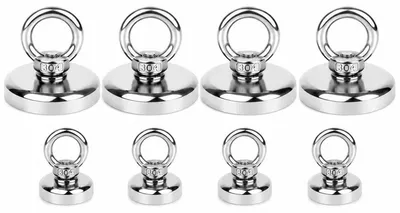 Zdjęcie produktu dla Zestaw magnesów neodymowych, 8 sztuk, wymiary 4x20mm/4x32mm, siła przyciągania 15/35 kg