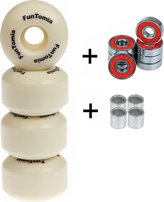 Produktbild von FunTomia 4X Rillen-Profil Rollen 53mmx34mm für Skateboards inkl. Mach1 Kugellager/Wheels Härtegrad 100A - 3005