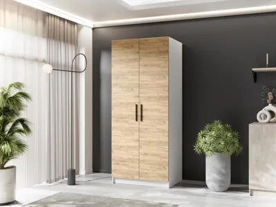 Produktbild von KIER FURNITURE  Drehtürenschrank - Kleiderschrank mit Kleiderstange 78x205x52,5 cm