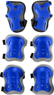 Produktbild von Set Schutzausrüstung für Kinder beim Rollschuhlaufen, Skateboarden, Rollerfahren, Radfahren und anderen Sportarten für Kleinkinder, Jungen und Mädchen: Handgelenkschutz, Knie- und Ellbogenschoner