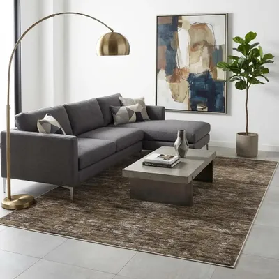 Immagine prodotto di Tappeto lavabile - Tappeto per soggiorno - 100% poliestere - Lavabile in lavatrice - Fondo in gomma antiscivolo - Monocolore - Marrone, 120 x 170 cm